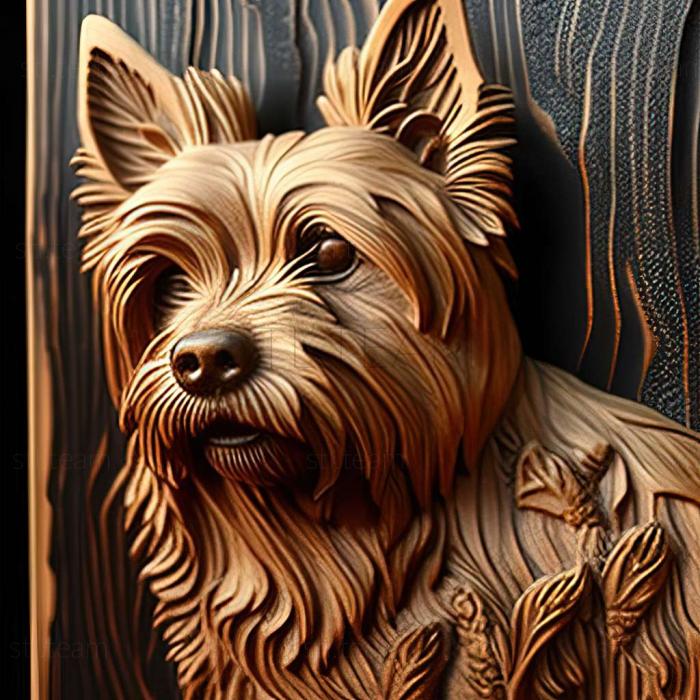 3D модель Австралійський шовковистий терєр собака (STL)